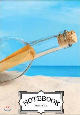Notebook: Treasure in the Bottle: Notebook Journal Diary, 120 Lined Pages, 7 X 10