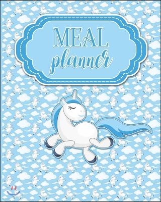 Meal Planner: Weekly Family Meal Planner with Grocery - Cute Unicorns Cover