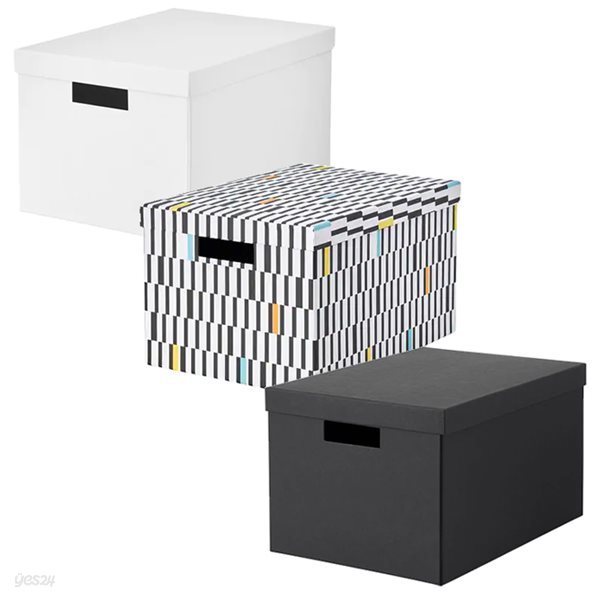 이케아 FJADERHARV 피에데르하르브 수납상자+뚜껑 중형 25x35x16cm 정리함 수납박스 서류보관함