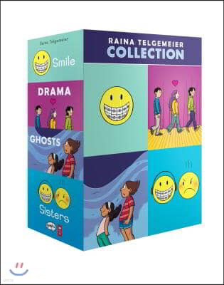 Raina Telgemeier 4종 코믹스 컬렉션 : Drama / Ghosts / Sisters / Smile