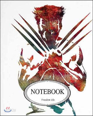 Notebook: Journal Dot-Grid, Graph, Lined, Blank No Lined: The Wolverine ...