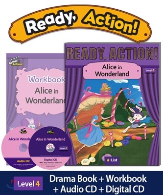 Ready Action Level 4 : Alice in Wonderland (SB+WB+Audio CD+Multi CD)