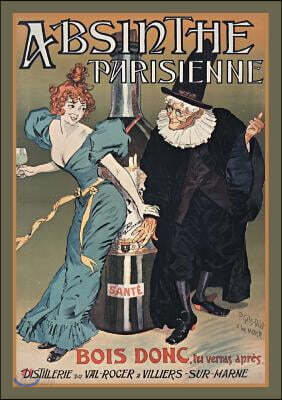 Ancien Panneau Publicitaire Cartonné Absinthe Parisienne (D'occasion) à