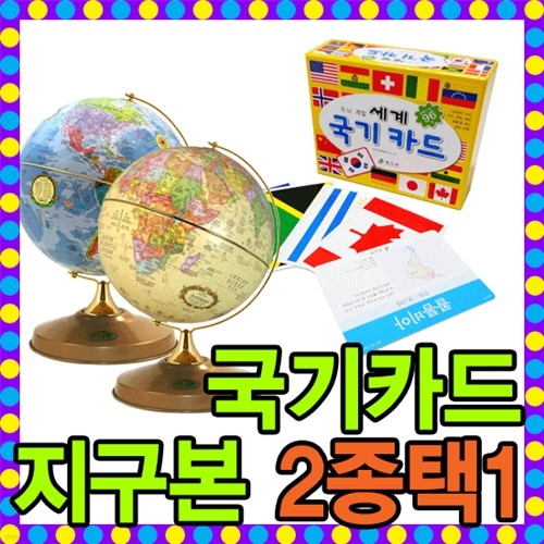 【뉴월드지구본】24cm 지구본 + 국기카드 + 어린...