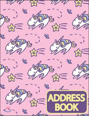 Address Book: Email Address Book and Home Address Book(cute Unicorn Cover) - Email Address Book with Tabs - Birthday, Mobile Number: