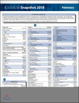 ICD-10-CM 2018 Snapshot Coding Card - Pulmonary