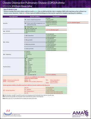 ICD-10 2018 Chronic Disease Coding Card - Copd/Asthma / Pneumonia