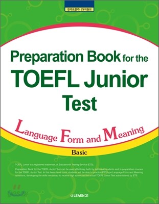 Preparation Book for the TOEFL Junior Test Language Form and Meaning (Basic)