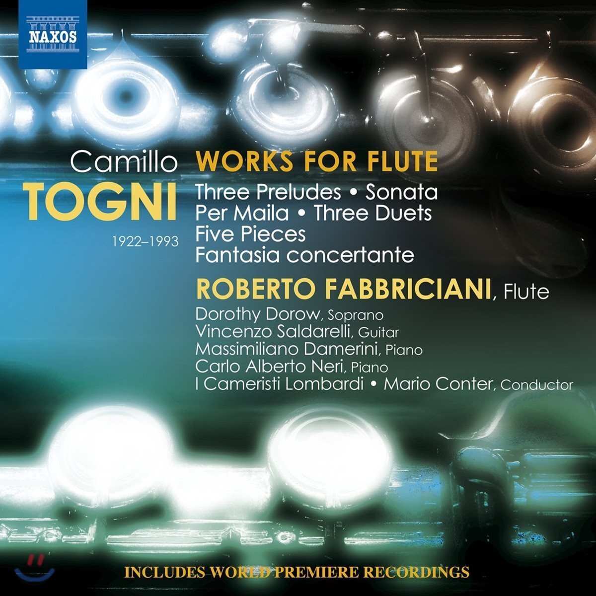 Roberto Fabbriciani 카밀로 토니: 플루트 작품집 - 전주곡, 소나타, 이중주 외 (Camillo Togni: Works for Flute - 3 Preludes, Sonata, Duets, Per Maila) 로베르토 파브리치아니