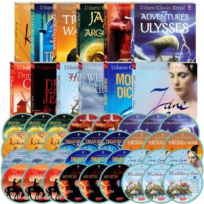 Usborne Classics Retold 엣센셜 & 어드벤쳐편 12종 세트 (Book & CD)