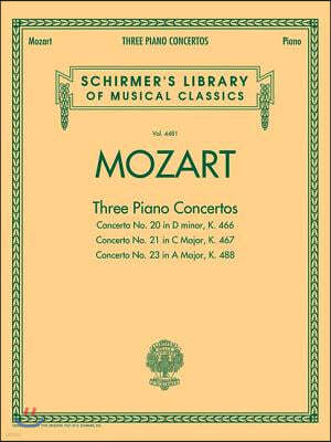Wolfgang Amadeus Mozart Three Piano Concertos