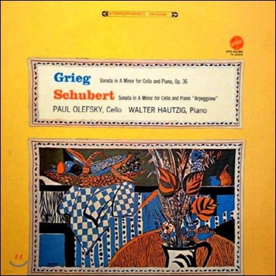 [߰] [LP] Paul Olefsky, Walter Hautzig / Grieg: Sonata In A Minor For Cello And Piano, Schubert: Sonata In A Minor For Cello And Piano Arpeggione (/stpl512890)