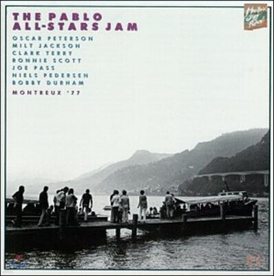 Milt Jackson,Clark Terry,Niels-Henning Orsted Pedersen,Joe Pass,Ronnie Scott,Bobby Durham,Norman Granz — Oscar Peterson & The Pablo All-Stars Jam (오스카 피터슨 & 더 파블로 올스타스 잼) - Montreux '77 앨범 커버