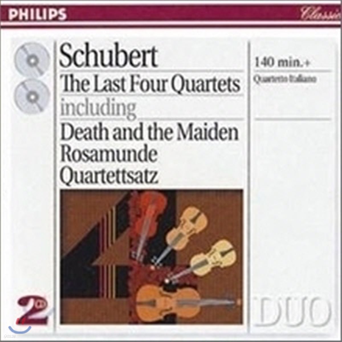 [중고] Quartetto Italiano / Schubert : String Quartet No.14 D 810, No.13 D 804, No.15 D 887 Etc (2CD/dp3545)