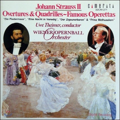 [중고] Uwe Theimer / Johann Strauss II - Overtures & Quadrilles ~ Famous Operettas (일본수입/32cm271)