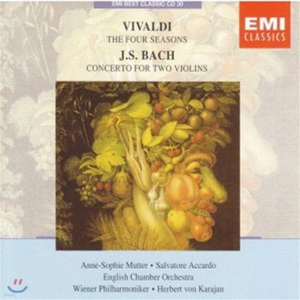 Herbert Von Karajan / Vivaldi : The Four Seasons, Bach : Concerto For Two Violins (EMI Best Classic 25/미개봉)