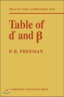 Table of d' and