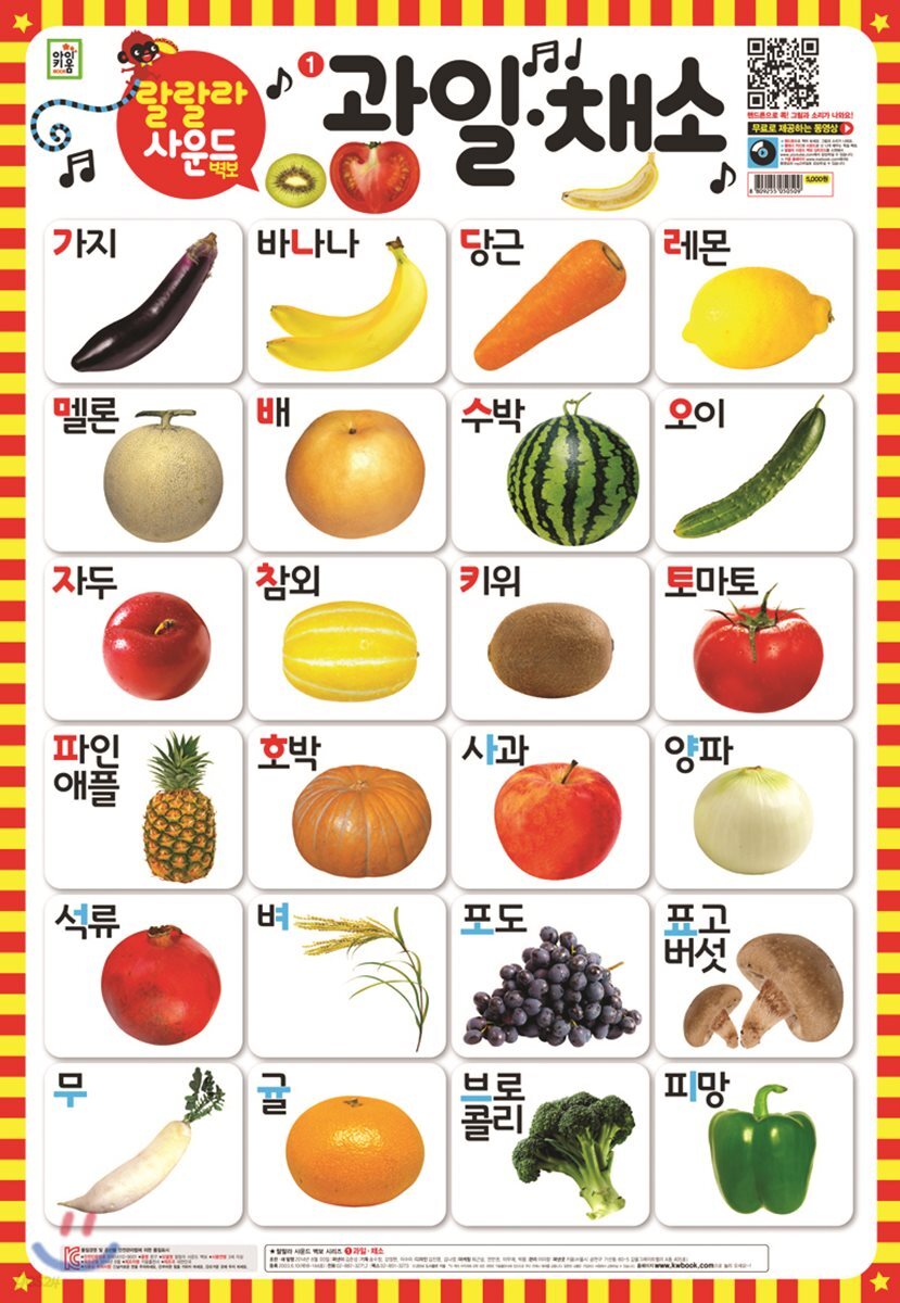 랄랄라 사운드 벽보 1 과일·채소 - 예스24