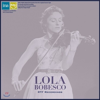 Orchestre national de la RTF,Wolfgang Amadeus Mozart,Georg Fridrich Handel,Edouard Lalo,Serge Baudo — Lola Bobesco 롤라 보베스코 프랑스 국립 방송국 레코딩 (RTF Recording) 앨범 커버