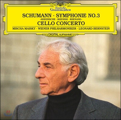 Wiener Philharmoniker, Leonard Bernstein — Leonard Bernstein 슈만: 교향곡 3번 `라인`, 첼로 협주곡 (Schumann: Symphony Op.97 `Rhenish`, Cello Concerto Op.129) 앨범 커버