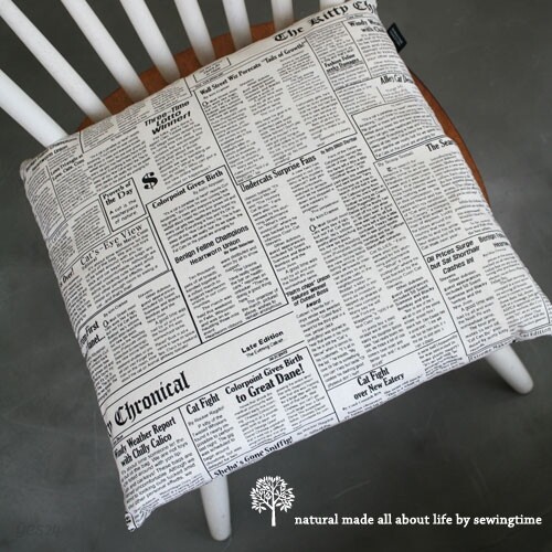[바느질시간]newspaper linen 방석(2colors)