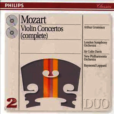 모차르트 : 바이올린 협주곡 전곡, 합주협주곡 (Mozart : Violin Concertos No.1 -5, Sinfonia Concertante K.364) (2CD) - Arthur Grumiaux
