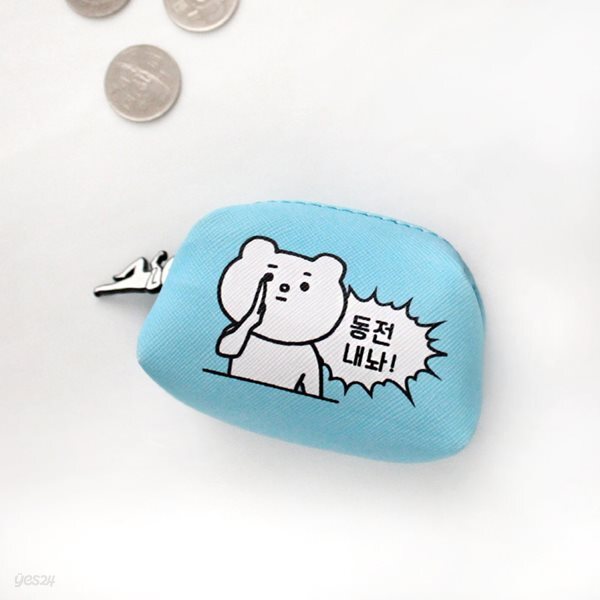 적극적인곰 미니사각 코인월렛 Blue