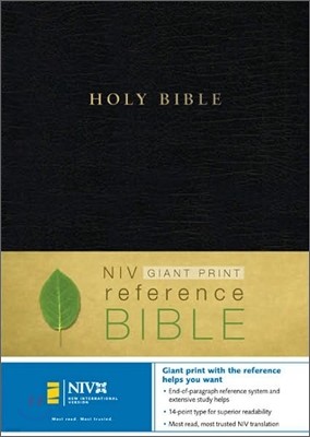 NIV Holy Bible Giant Print Reference Edition, Black Leather-Look