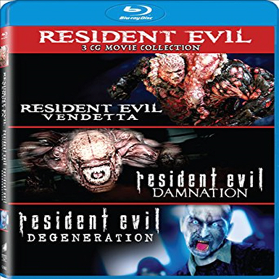 Resident Evil: Damnation / Resident Evil: Degeneration / Resident Evil: Vendetta (Ʈ ̺: ̼/Ʈ ̺: ʷ̼/̿: Ÿ)(ѱ۹ڸ)(Blu-ray)