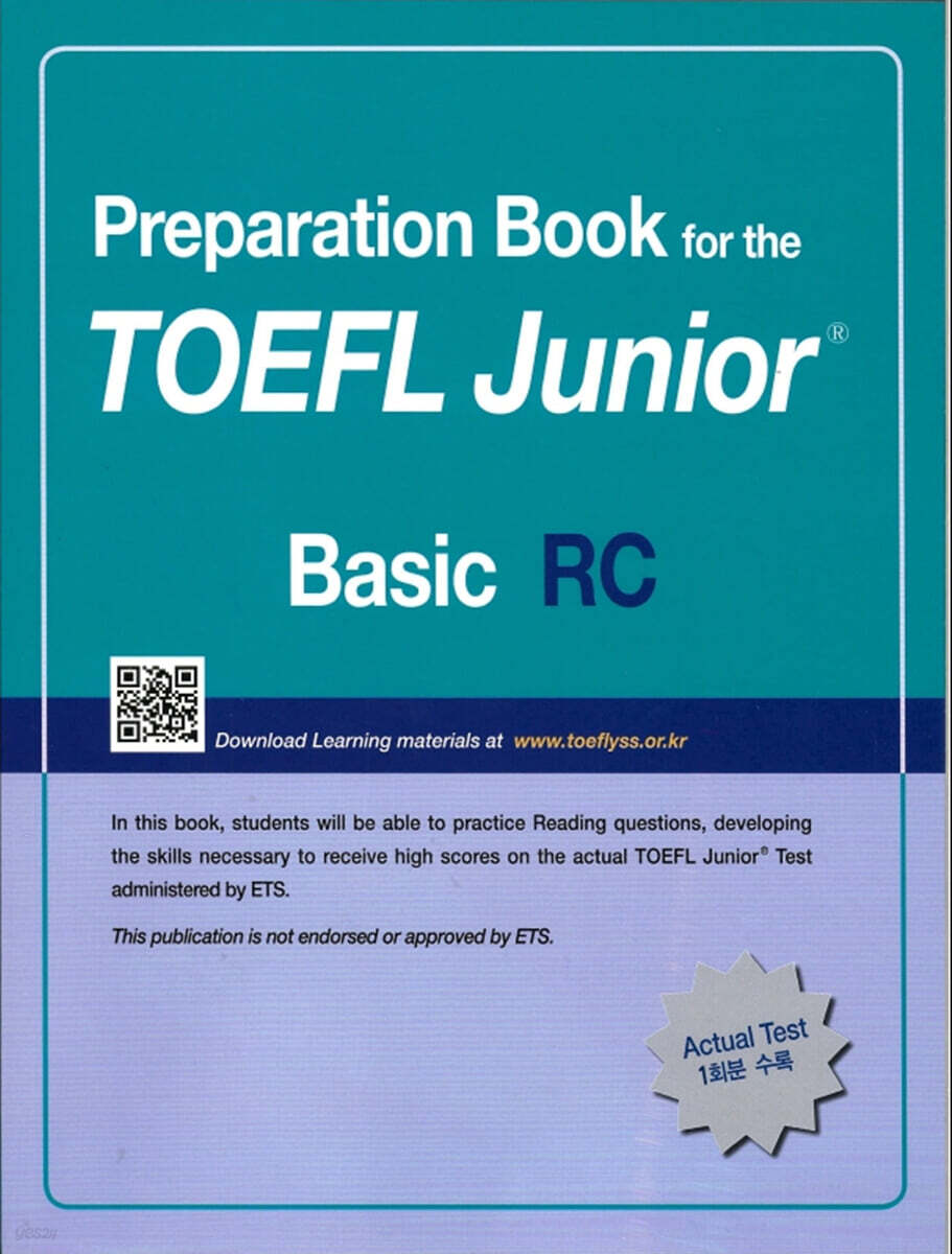 Preparation Book for the TOEFL Junior Test Focus on Question Types RC (Basic)