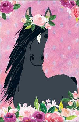 Bullet Journal for Horse Lovers Black Beauty in Flowers: 162 Numbered Pages with 150 Dot Grid Pages, 6 Index Pages and 2 Key Pages in Easy to Carry 5.