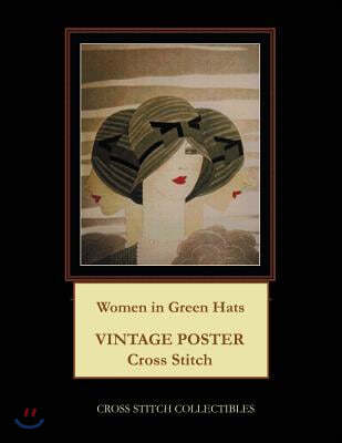 Women in Green Hats: Vintage Poster Cross Stitch Pattern