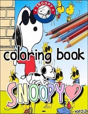Snoopy Coloring Book Vol.1-2: Coloring Book: Stress Less Coloring