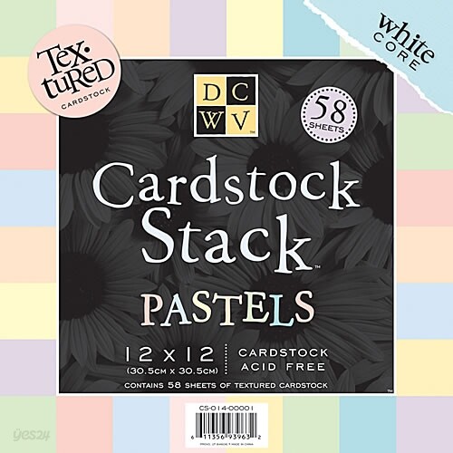 [DCWV/스크랩북킹_배경지]CS-014-00001/Pastels MM Textured Cardstock Stack/핸드메이드,DIY작업용,페이퍼