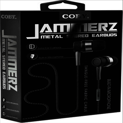 Coby - Coby Cve-200-Blk Jammerz Metal Tangle Free Earbuds
