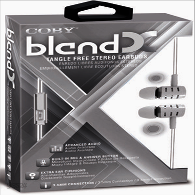 Coby - Coby Cve-149-Wht Blend X Tangle Free Plastic Earbu