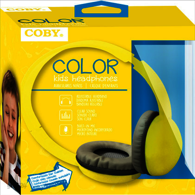 Coby - Coby Cvh-821-Ylw Color Kids Stereo Headphones W/Mi