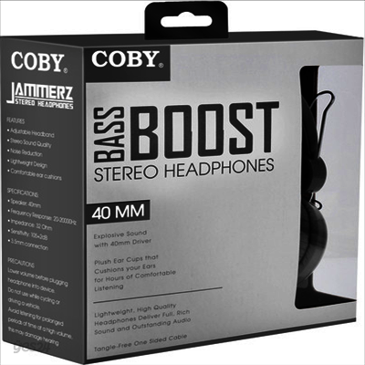 Coby - Coby Cvh-802-Wht Bass Boost Stereo Headphones W/Mi