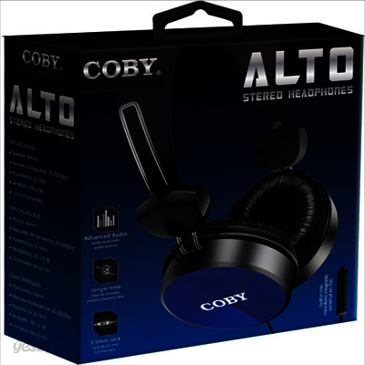 Coby - Coby Cvh-814-Blu Alto Stereo Headphones W/Mic