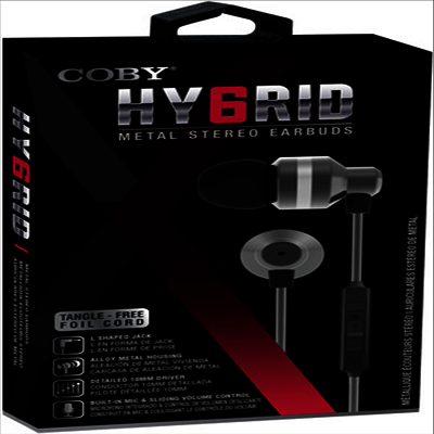 Coby - Coby Cvpe-05-Slv Hy6rid Metal Tangle Free Earbuds