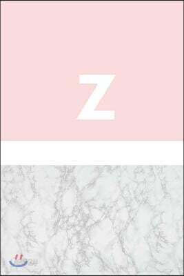 Z: Marble and Pink / Monogram Initial 'z' Notebook: (6 X 9) Diary, Daily Planner, Lined Journal for Writing, 100 Pages, S