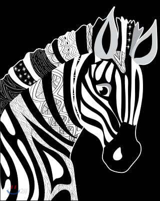 Bullet Journal Notebook for Animal Lovers Zentangly Zebra Head: 172 Numbered Pages with 160 Dot Grid Pages, 6 Index Pages and 2 Key Pages in Large 8 X