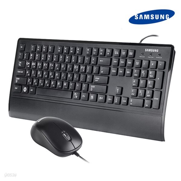 삼성 유선 키보드 마우스 합본 SKP-1000B (일체형 손목받침대 / 일체형 러버 / 멀티미디어 키)