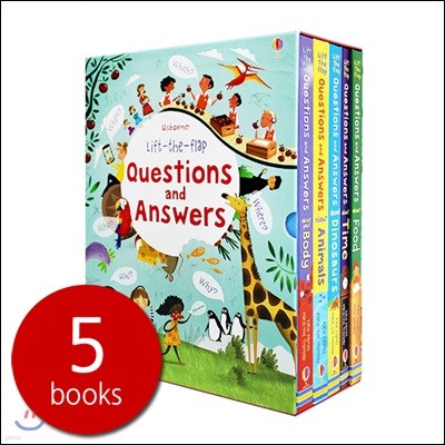 Usborne Lift the flap Questions and Answers 어스본 인기 플랩북 빅보드북 5권 세트