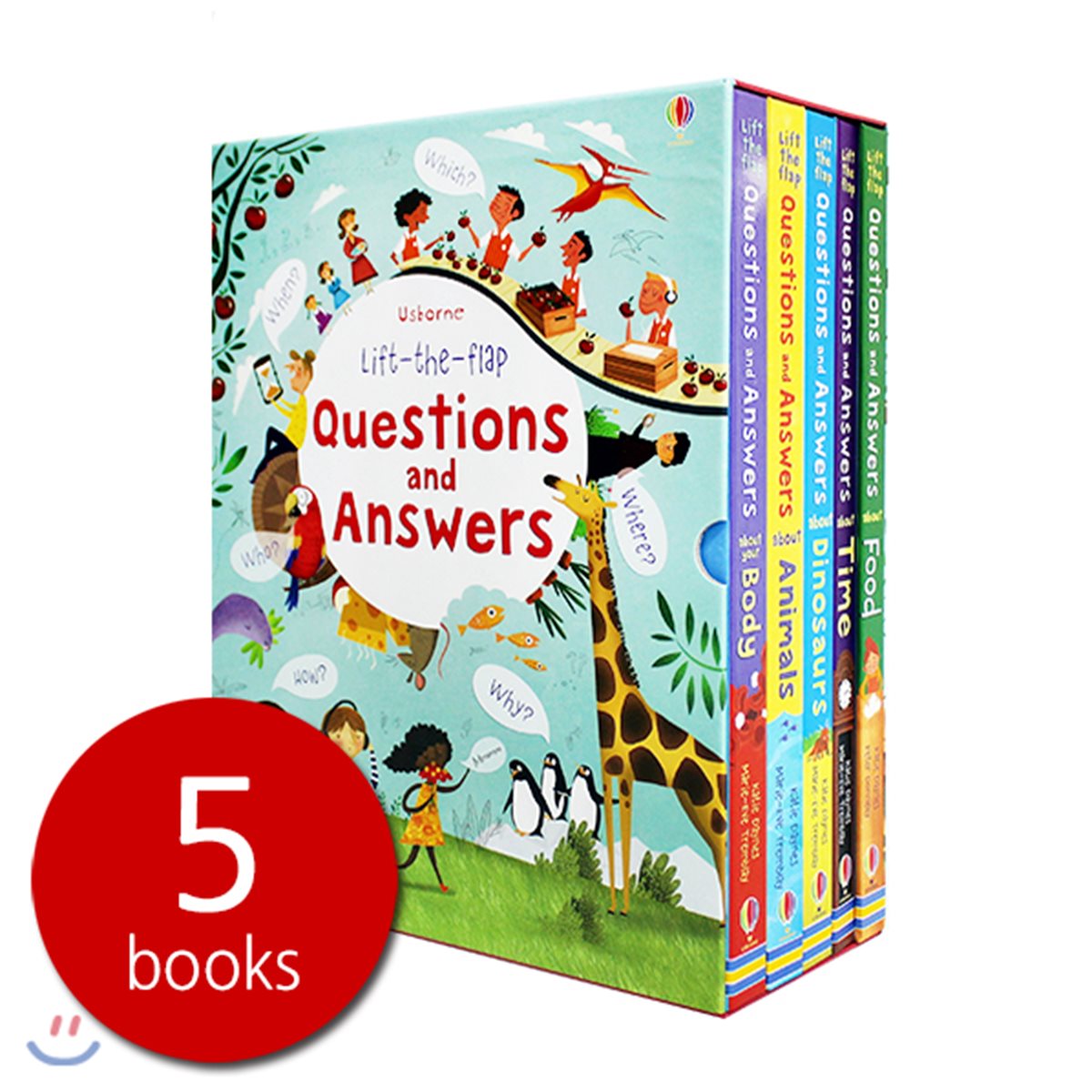 Usborne Lift the flap Questions and Answers 어스본 인기 플랩북 빅보드북 5권 세트