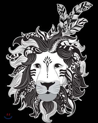 Bullet Journal Notebook for Animal Lovers Zentangly Lion Head: 172 Numbered Pages with 160 Dot Grid Pages, 6 Index Pages and 2 Key Pages in Large 8 X