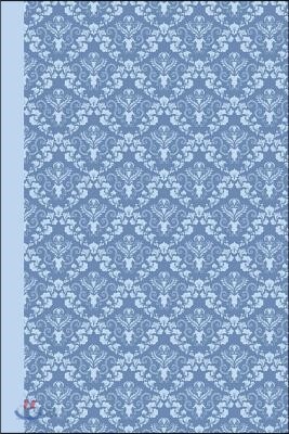 Sketch Journal: Damask (Light Blue) 6x9 - Pages Are Lined on the Bottom Third with Blank Space on Top