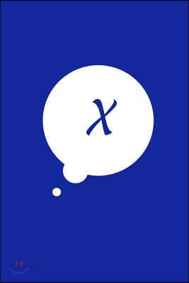 X: 6 x 9 Journal Notebook, Personalized Initial "X" Monogram Comic Book Bubble, Blue Cover, Blank Lined Journal (Diary, D
