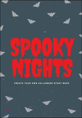Spooky Nights: Create Your Own Halloween Story Book, 100 Pages, Blood Red