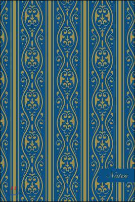 Notes: 6x9 Unruled Blank Notebook Golden Spiral Curve Frame Line Flower Seamless Pattern Cover. Matte Softcover Note Book Jou